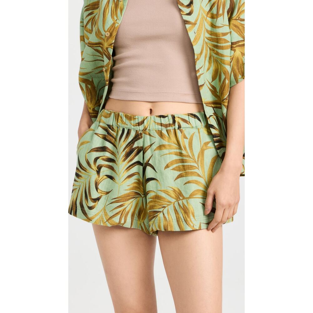 Mikoh 'Reus' Green Linen Linen Short With Elastic Waist Short Size 1